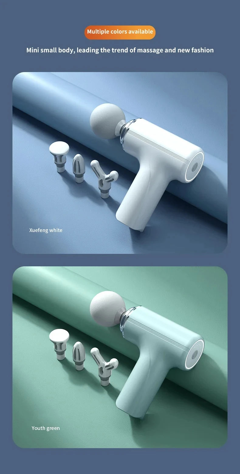 HOMEFISH Pistolet de massage électrique portable avec 4 têtes électrique de relaxation complète du corps