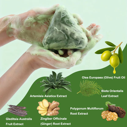 Usman Herbe Shampoing pour la croissance des cheveux de savon biologique naturel