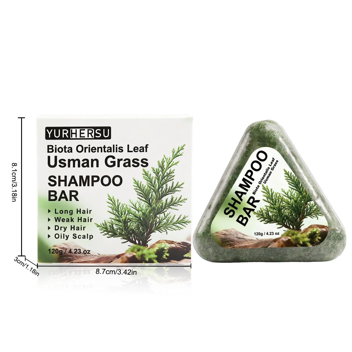 Usman Herbe Shampoing pour la croissance des cheveux de savon biologique naturel