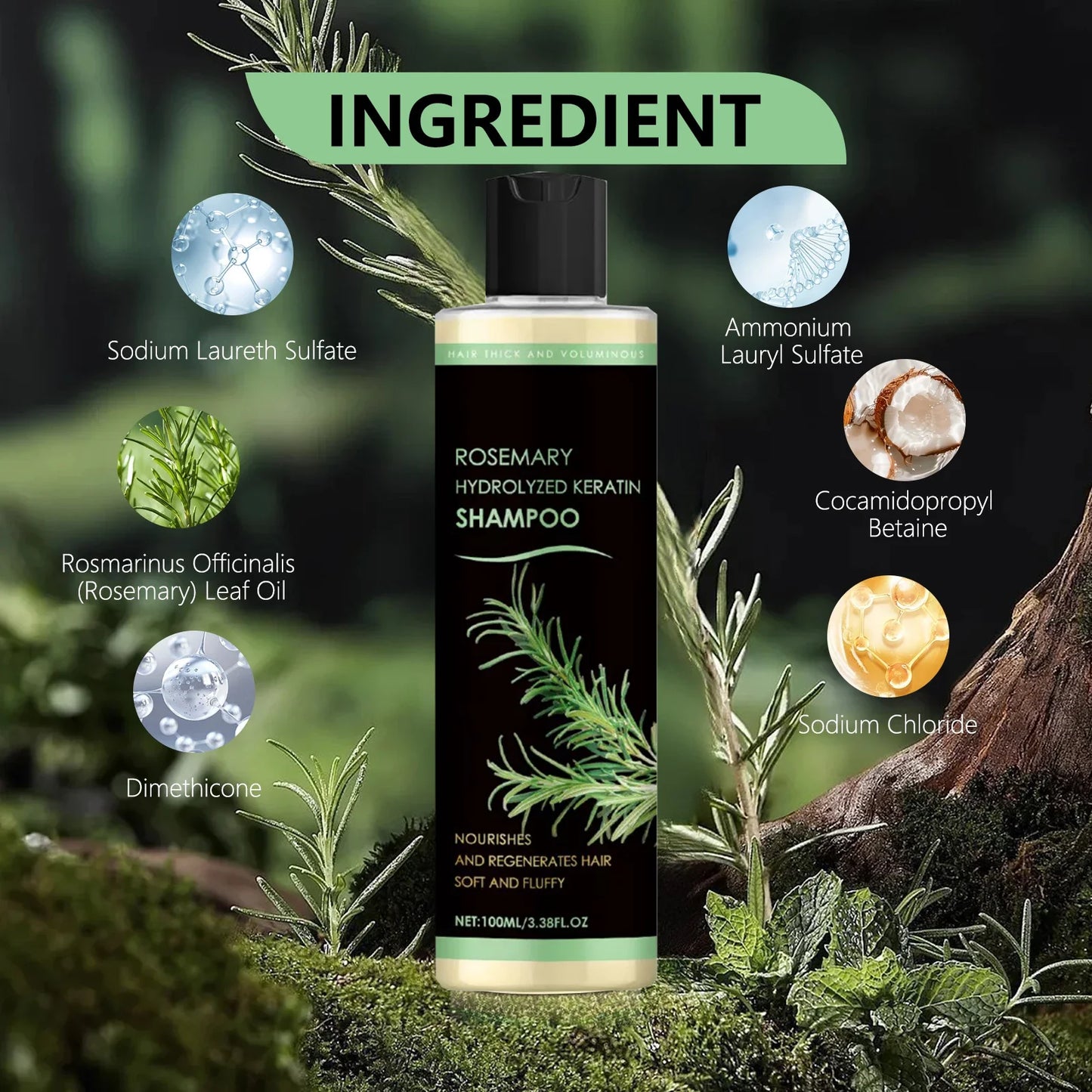 Romarin Anti calvitie repousse des cheveux réparation nourrissante en profondeur