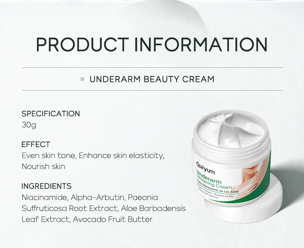 Quiyum aisselles crème pour le corps jambes genou coude crème terne enlever les taches foncées