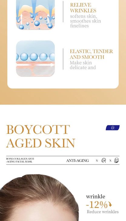 Masque Facial Anti-rides au collagène, 10 pièces, Anti-vieillissement