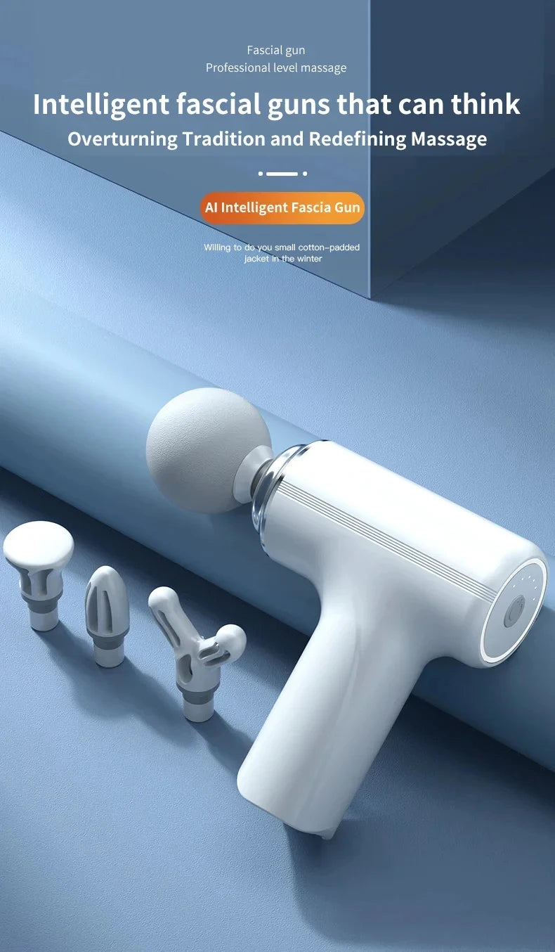 HOMEFISH Pistolet de massage électrique portable avec 4 têtes électrique de relaxation complète du corps