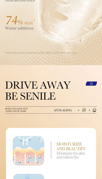 Masque Facial Anti-rides au collagène, 10 pièces, Anti-vieillissement