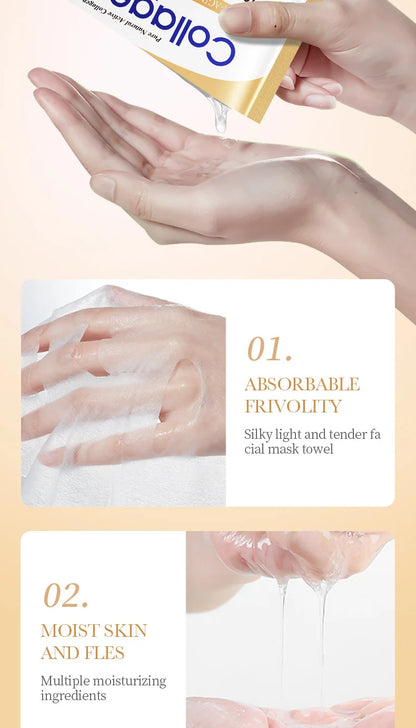 Masque Facial Anti-rides au collagène, 10 pièces, Anti-vieillissement